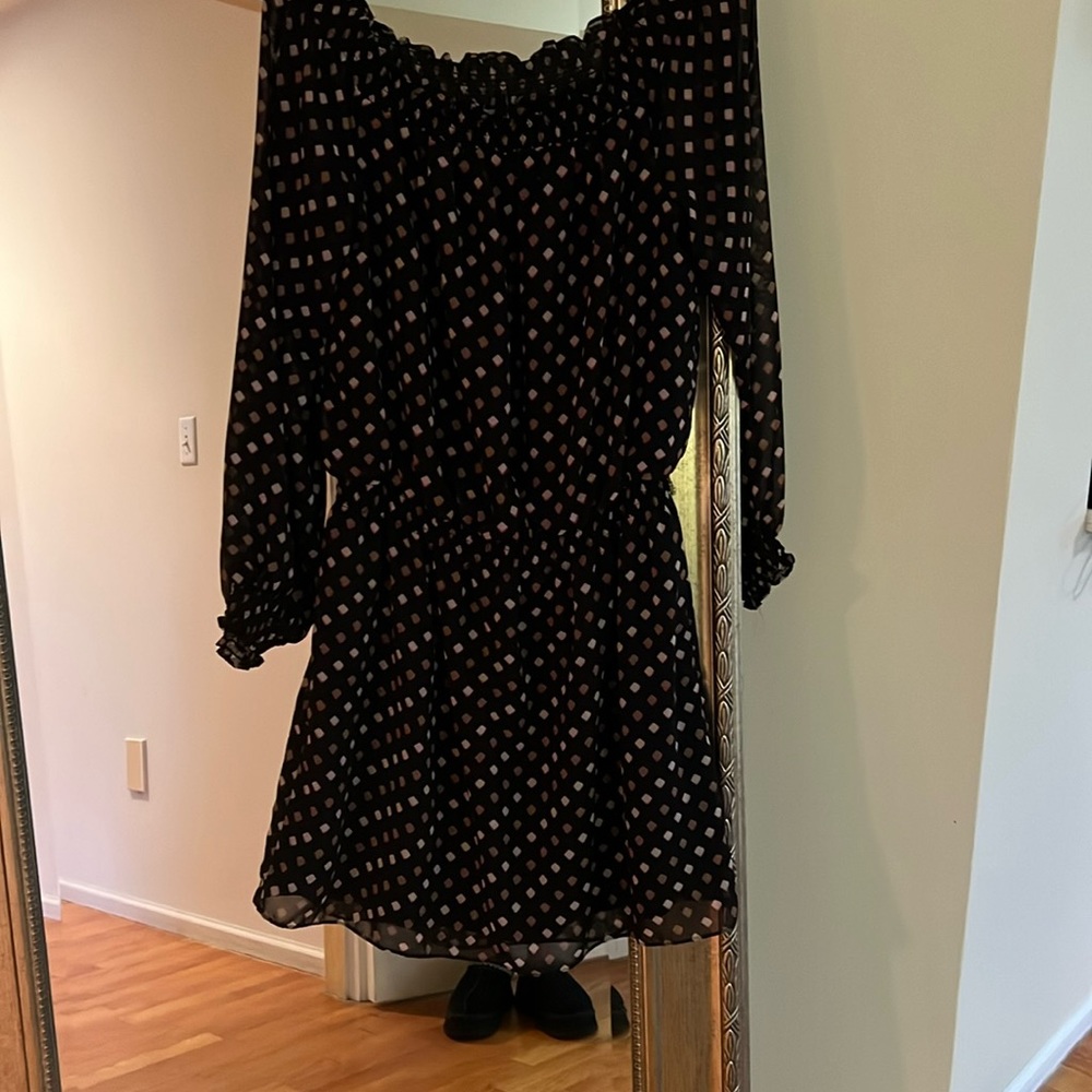 White House Black Market Black and Pink Dress